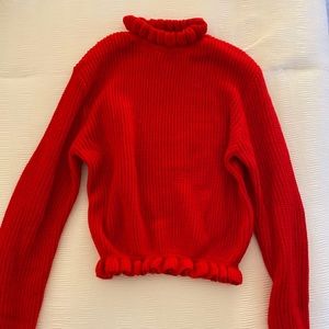 Ruffled Red Sweater
